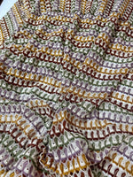 Soft Color Zigzag Knit jersey mesh fabric with multicolor zigzag pattern for crafts and apparel