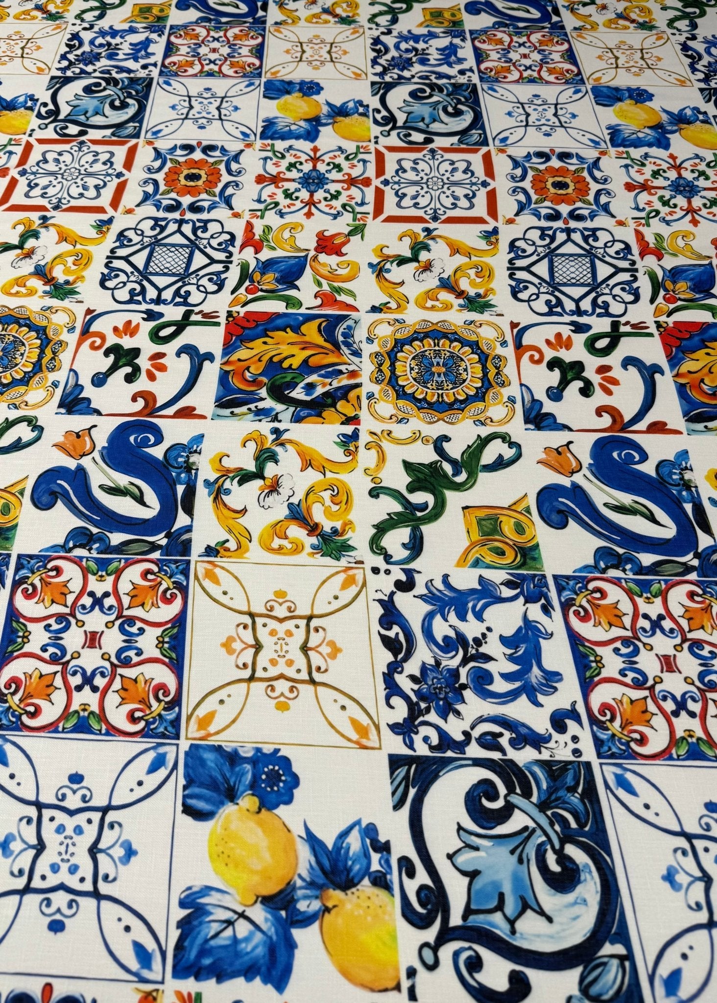 Multicolour Baroque Linen Fabric by the Metre - Whotex Fabrics London