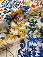 Multicolour Baroque Linen Fabric by the Metre - Whotex Fabrics London