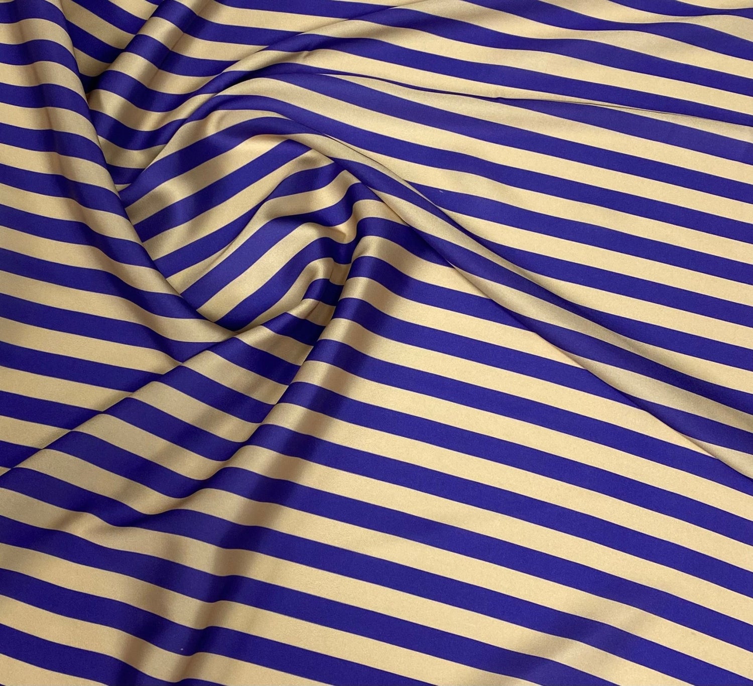 Navy Blue Stripe Fabric – Classic Diagonal Design - Whotex Fabrics London