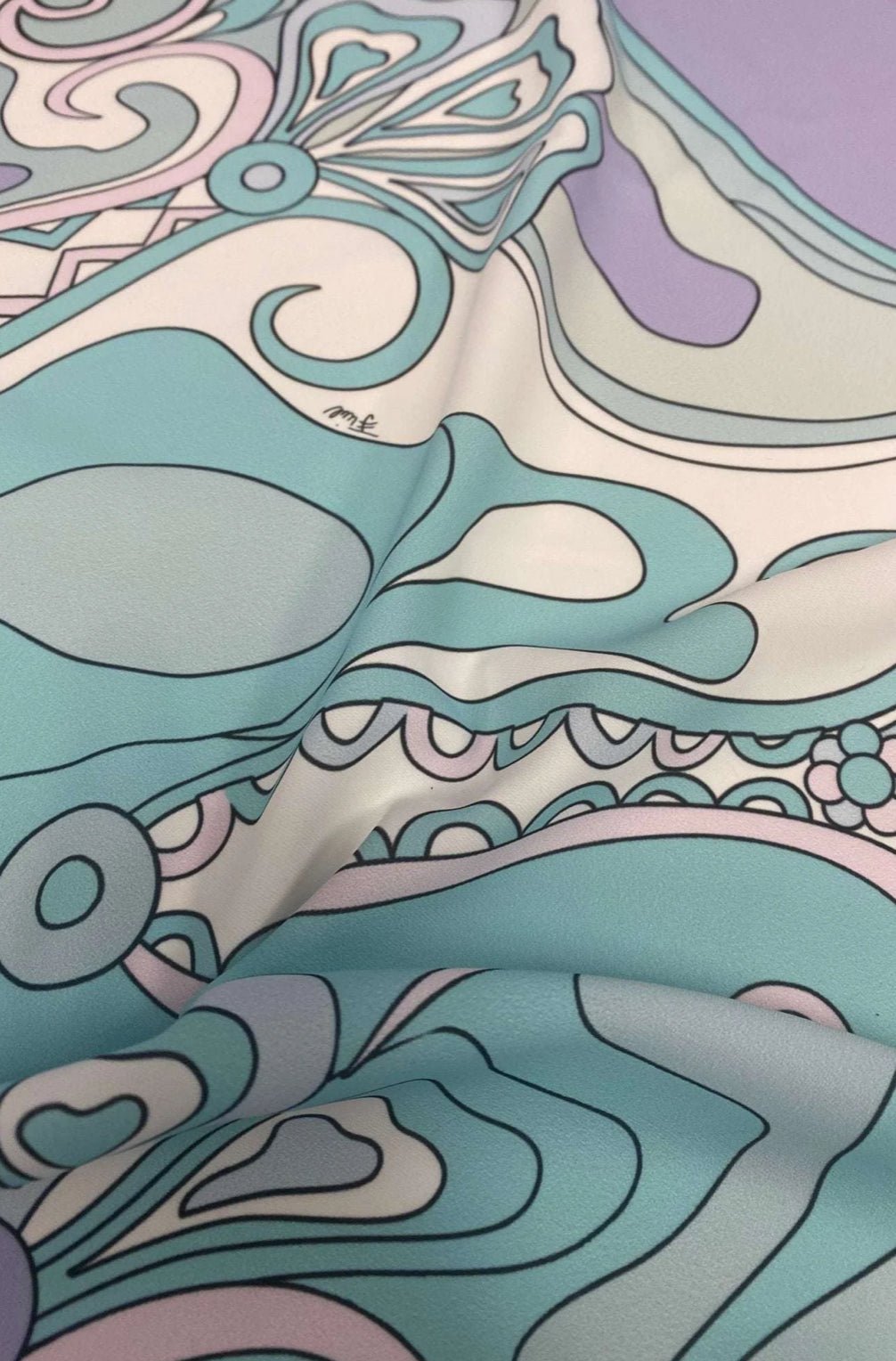 Pastel Abstract Crepe Fabric – Soft, Flowing & Stylish - Whotex Fabrics London
