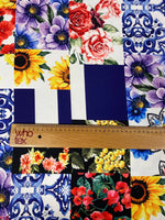 Patchwork Floral Crepe Fabric by the Metre – Colourful & Unique - Whotex Fabrics London