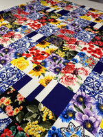 Patchwork Floral Crepe Fabric by the Metre – Colourful & Unique - Whotex Fabrics London