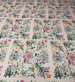 Pink Floral Linen Fabric by the Metre - Whotex Fabrics London