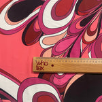Pink Petal Swirl Fabric – Psychedelic Abstract Print by the Metre - Whotex Fabrics London