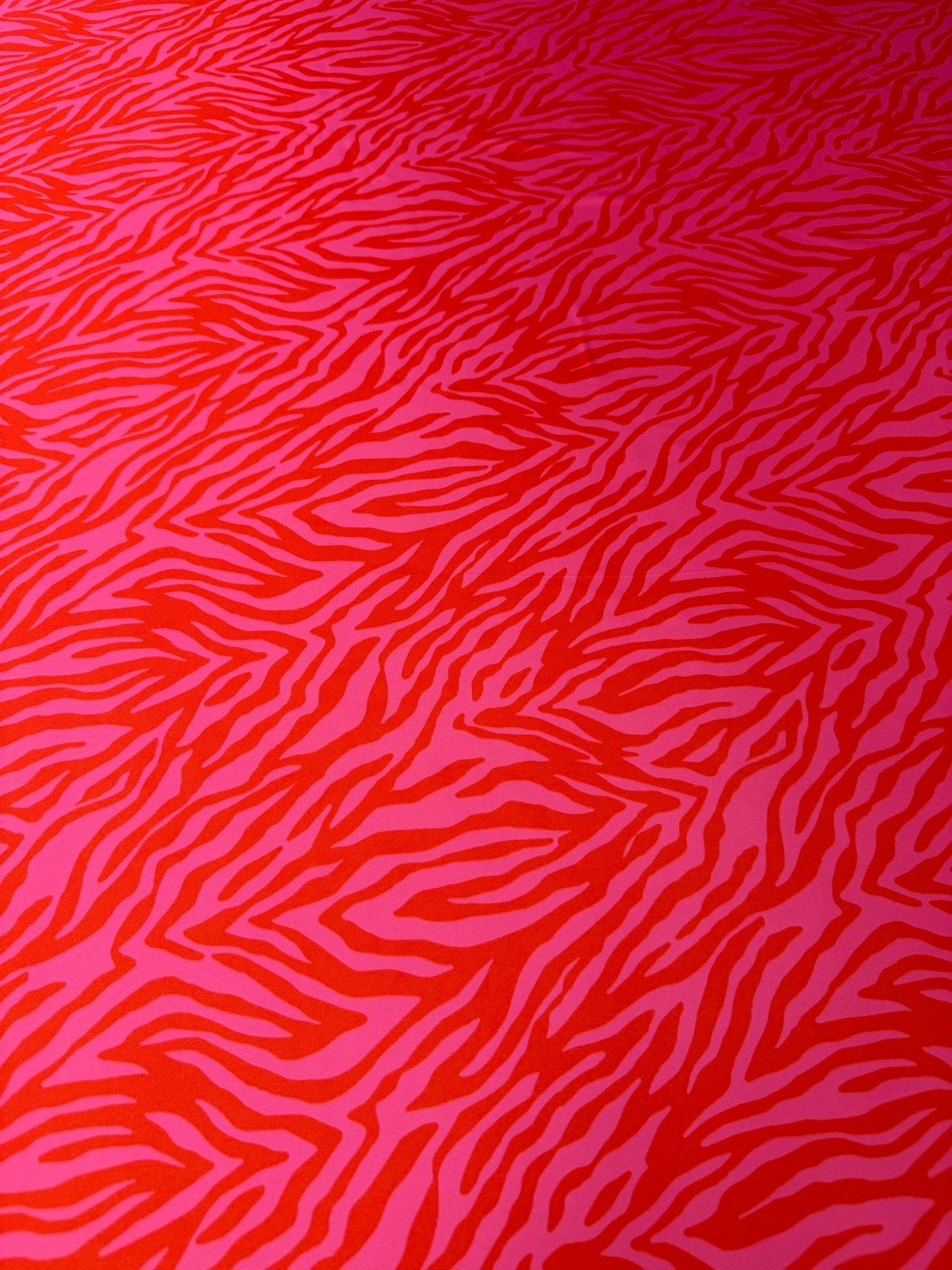 Pink Red Zebra Print Satin Fabric by the Metre - Whotex Fabrics London