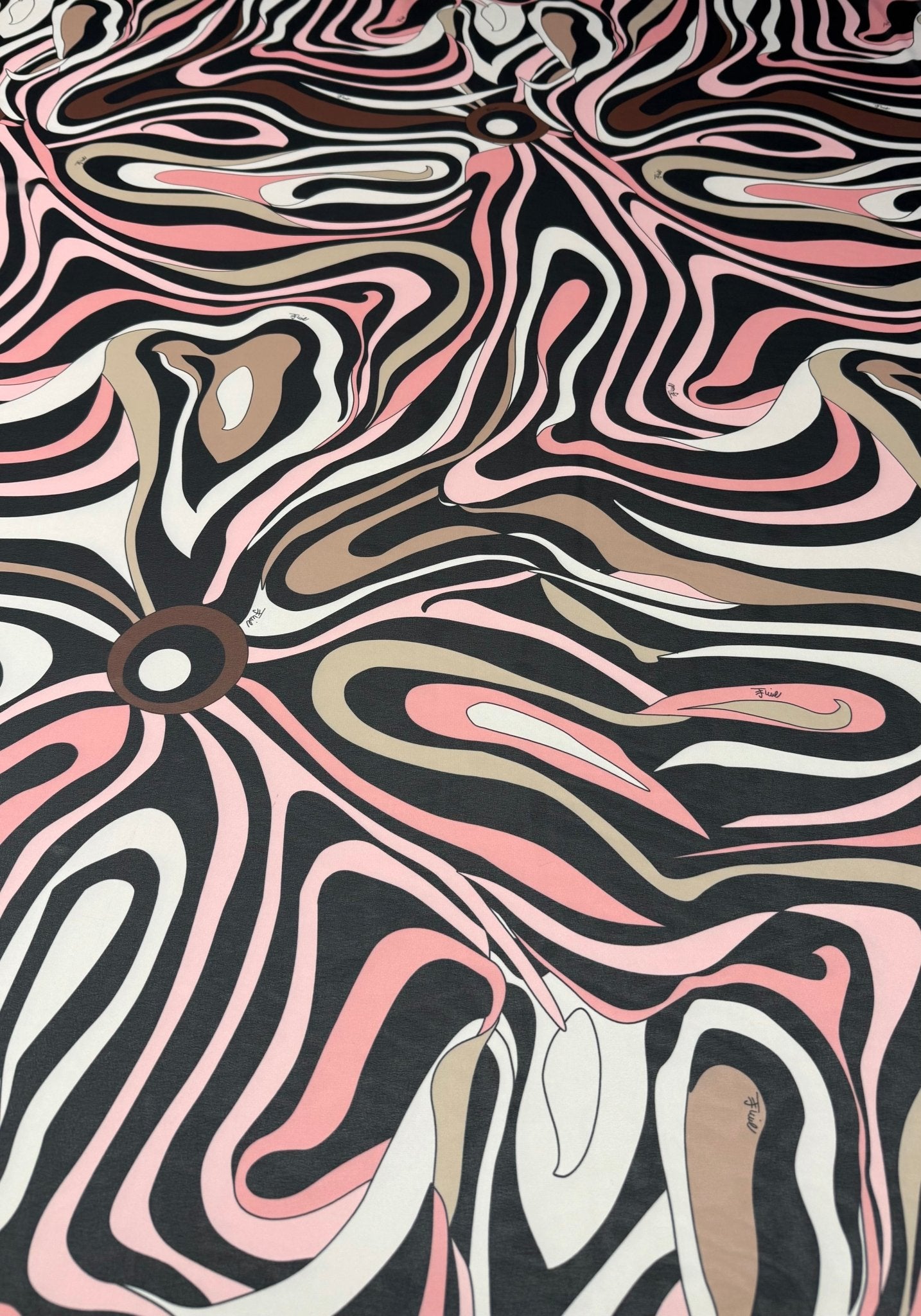 Pink Wave Chiffon Fabric by the Metre - Whotex Fabrics London