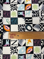 Pop Art Checkered Crepe Fabric by the Metre – Retro Fashion Style - Whotex Online Fabric Store