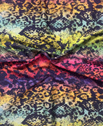 Rainbow Snake Print Fabric – Multicolour Animal Pattern by the Metre - Whotex Fabrics London