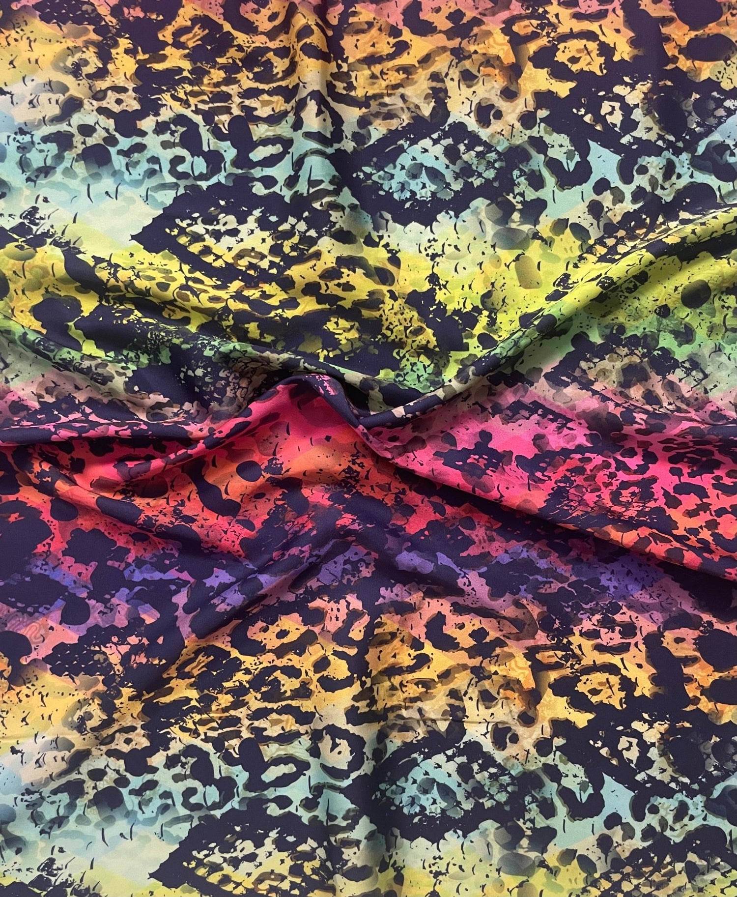 Rainbow Snake Print Fabric – Multicolour Animal Pattern by the Metre - Whotex Fabrics London