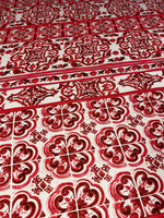 Red Baroque Tile Crepe Fabric by the Metre – Ornamental - Whotex Online Fabric Store