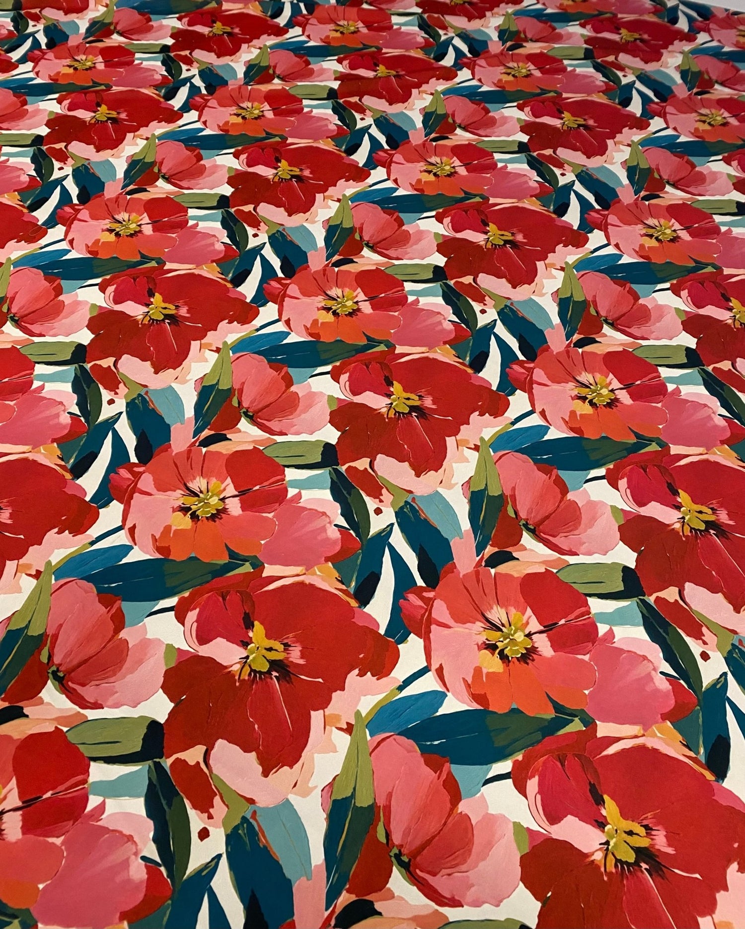 Red Floral Fabric – Available in Satin, Crepe, Spandex & Chiffon | By Metre - Whotex Online Fabric Store