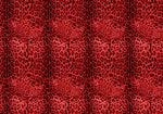 Red leopard print sequin fabric with 2-way stretch, vibrant and glamorous for sewing projects