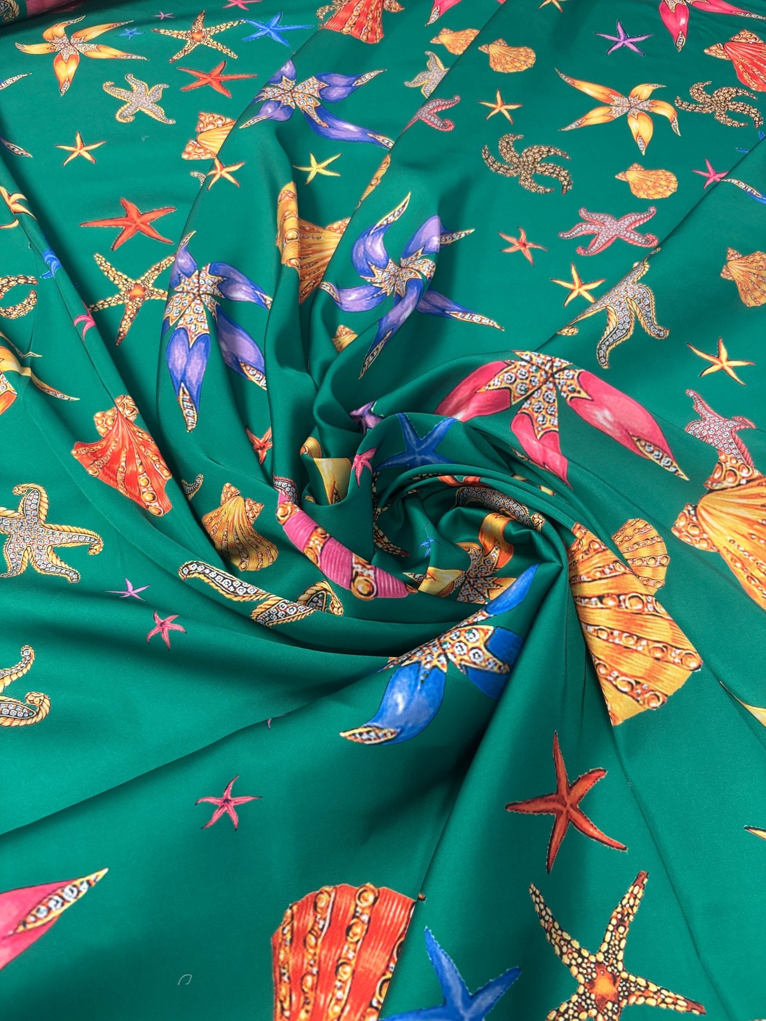 Renaissance Mythology & Leopard Print Chiffon Satin Fabric by the Metre - Whotex Online Fabric Store