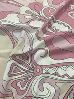 Retro pink abstract floral fabric with soft, durable material and 150cm width for quilting, home decor, and apparel projects