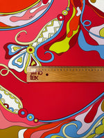 Retro Psychedelic Crepe Fabric by the Metre - Whotex Fabrics London