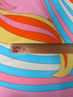 Retro Sunburst Waves Organic Cotton Poplin Fabric by the Metre - Whotex Fabrics London