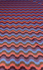 Retro Wavy Mesh Fabric - Multicolor Zigzag Pattern - Whotex Online Fabric Store