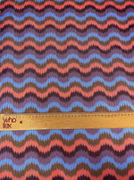 Retro Wavy Mesh Fabric - Multicolor Zigzag Pattern - Whotex Online Fabric Store