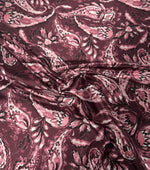Rich Burgundy Paisley Fabric by the Metre - Whotex Fabrics London
