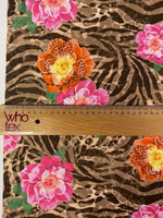 Rose Leopard Baroque Fabric with floral and leopard patterns measuring 150cm wide