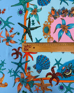 Sea Life Print Crepe Fabric by the Metre - Whotex Fabrics London