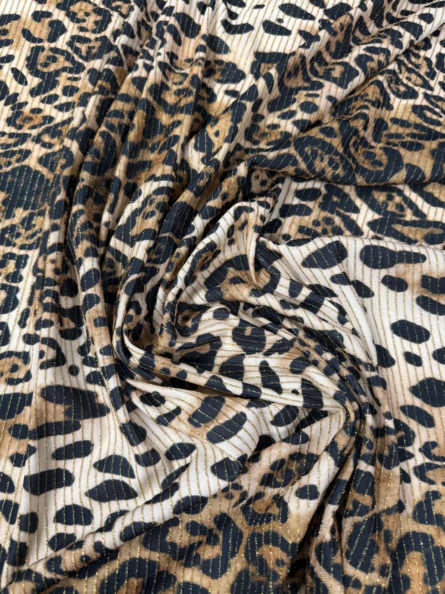 Shimmer Leopard Lurex Fabric by the Metre - Whotex Fabrics London