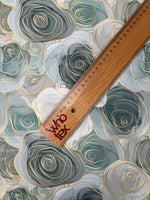 Soft Green Floral Chiffon Fabric by the Metre - Whotex Fabrics London