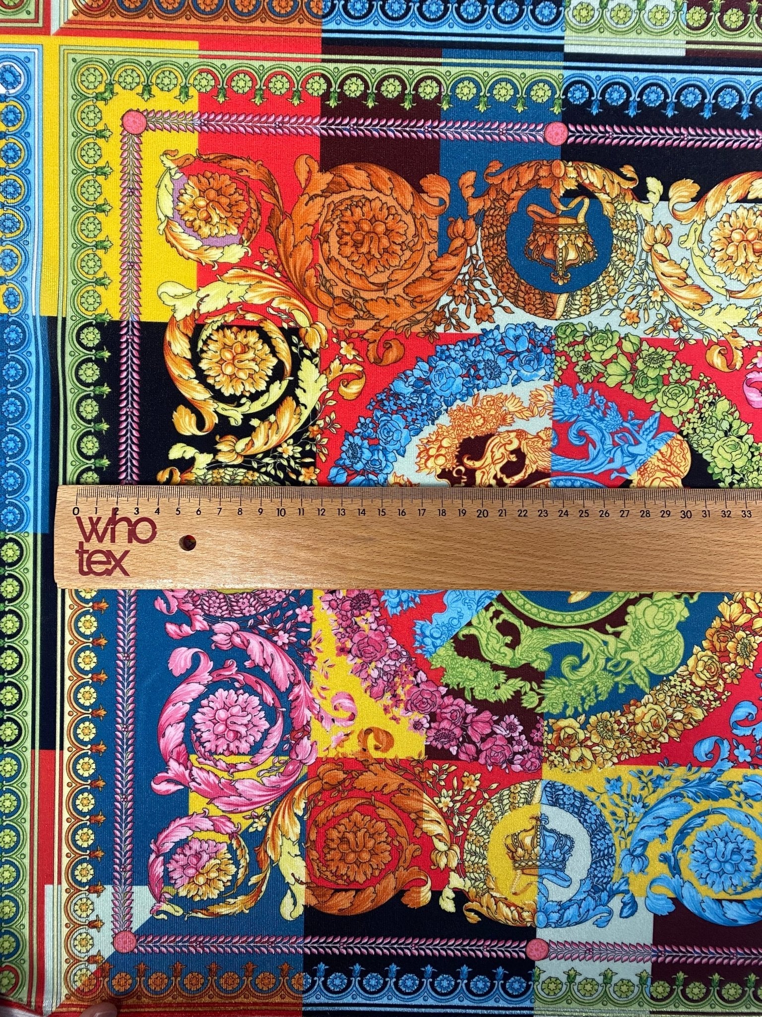 Vibrant Baroque Patchwork Fabric by the Metre - Whotex Fabrics London