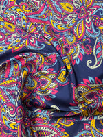 Vibrant Bohemian Paisley Fabric – Custom Printed Fabric on Satin, Crepe, Spandex or Chiffon - Whotex Fabrics London