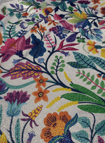 Vibrant Metallic Floral Lurex Fabric by the Metre - Whotex Fabrics London