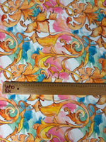 Watercolour Baroque Print Chiffon Satin Fabric by the Metre - Whotex Online Fabric Store
