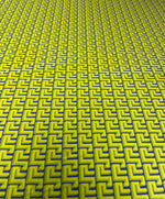 Yellow Geometric Spandex Fabric by the Metre - Whotex Fabrics London