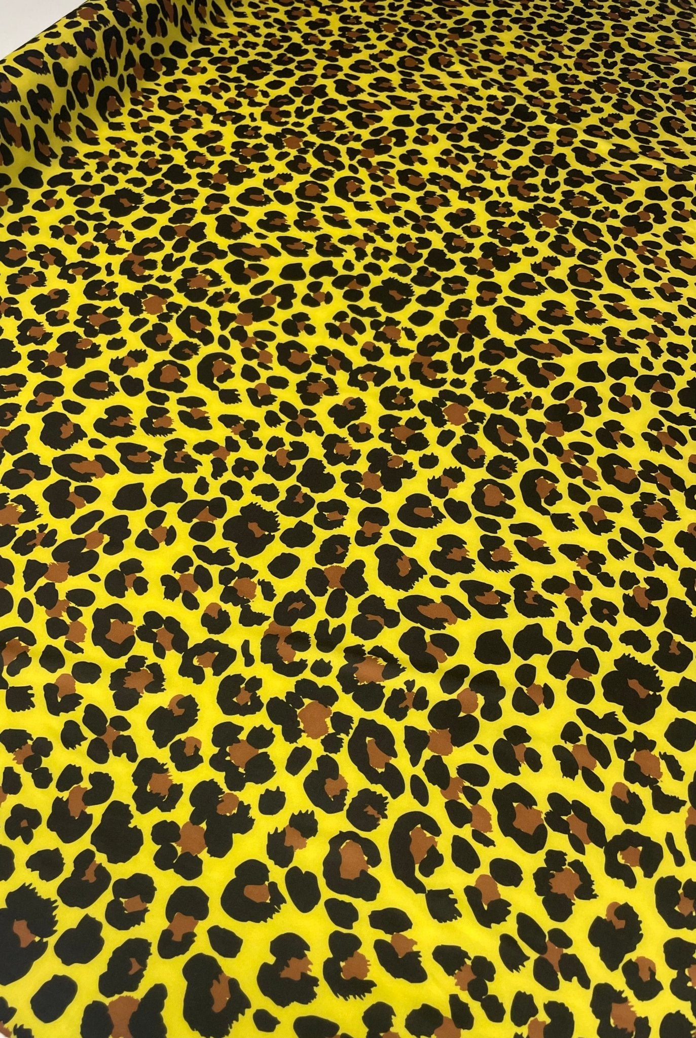 Yellow Leopard Print Fabric by the Metre - Whotex Fabrics London