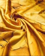 Yellow tie dye cotton fabric with soft texture and unique pattern, 150cm wide, ideal for apparel and crafts
